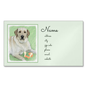 Gult Labrador Retriever & Tennis Bollar Painting Magnetiska Visitkort