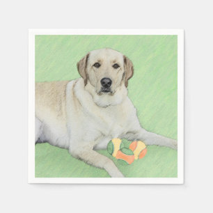 Gult Labrador Retriever & Tennis Bollar Painting Pappersservett