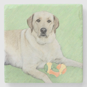 Gult Labrador Retriever & Tennis Bollar Painting Stenunderlägg