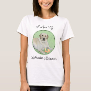 Gult Labrador Retriever & Tennis Bollar Painting T Shirt