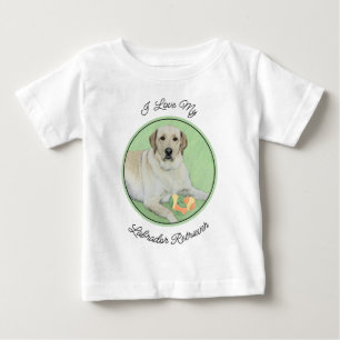 Gult Labrador Retriever & Tennis Bollar Painting T Shirt