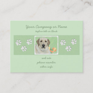 Gult Labrador Retriever & Tennis Bollar Painting Visitkort
