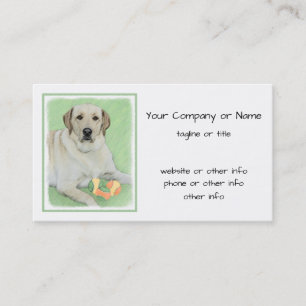 Gult Labrador Retriever & Tennis Bollar Painting Visitkort