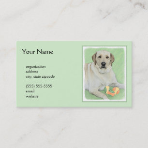 Gult Labrador Retriever & Tennis Bollar Painting Visitkort