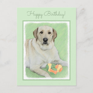 Gult Labrador Retriever & Tennis Bollar Painting Vykort