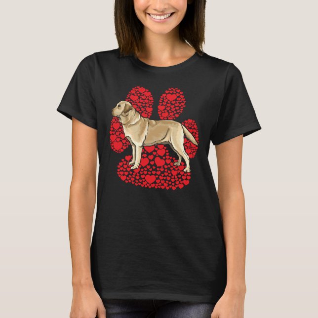 Gult Labrador Retriever Valentines day Hund Kärlek T Shirt (Framsida)