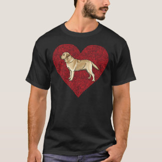Gult Labrador Retriever Valentines day Kärlek Fing T Shirt