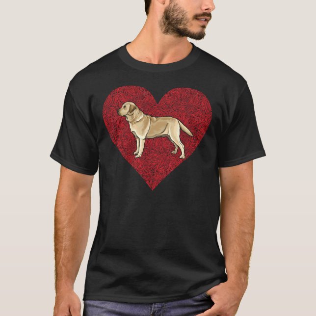 Gult Labrador Retriever Valentines day Kärlek Fing T Shirt (Framsida)