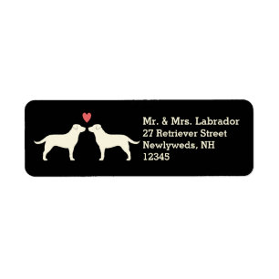Gult Labrador Retrievers Hundar med hjärtpar Returadress Etikett