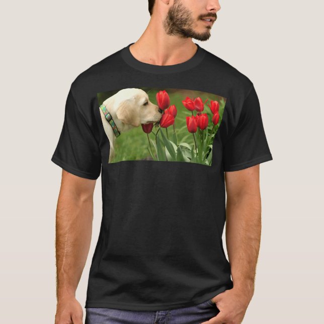 Gult Labrador tar tid T Shirt (Framsida)