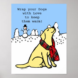 Gult Labrador Tartan Scarf Poster