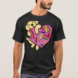Gult Labrador Teacher's Heart T Shirt