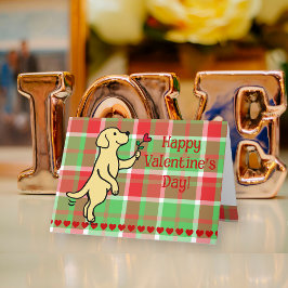 Gult Labrador Tiny Heart Flower Valentine Helgkort