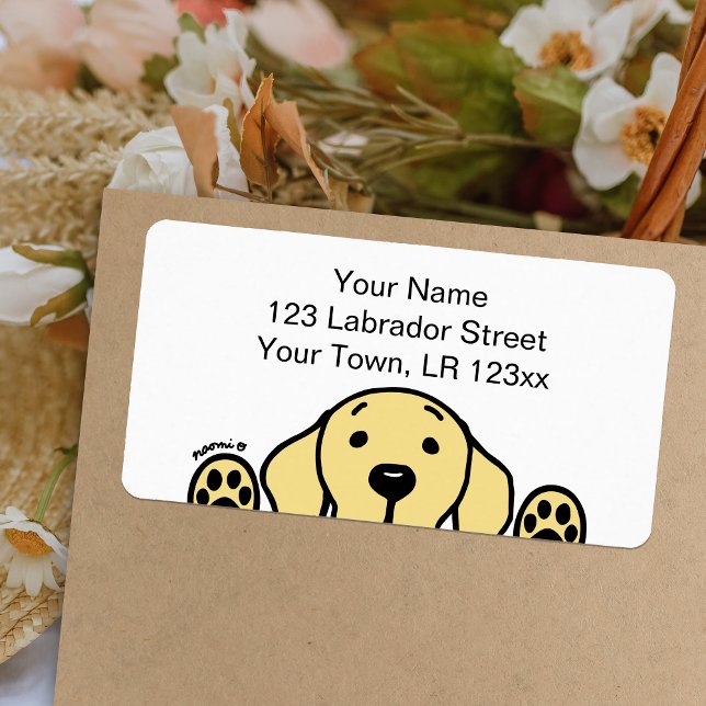 Gult Labrador tittar på dig Adressetikett (Yellow Labrador Watching You design Return Address Labels for Yellow Labrador Owners.  Personalized.)