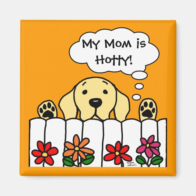 Gult Labrador tittar på dig Magnet (Framsidan)