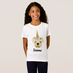 Gult Labrador Unicorn Little Girl Födelsedagsfest T Shirt