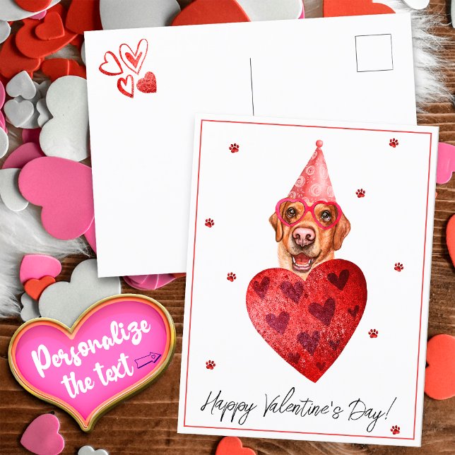 Gult Labrador Valentines Day Gift Hund Vykort (Skapare uppladdad)