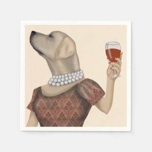 Gult Labrador Vin Snob Pappersservett