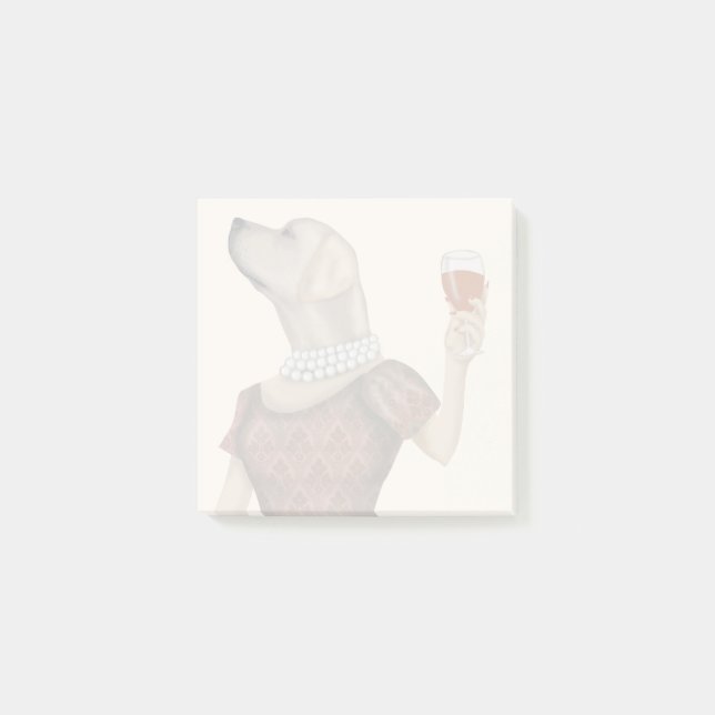 Gult Labrador Vin Snob Post-it Block (Framsida)