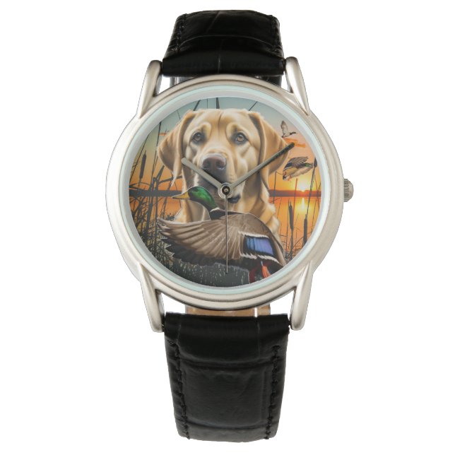 Gult Labrador Watch, Anka Hunting Armbandsur (Framsida)