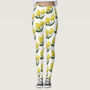 Gult lägga benen på ryggen för tulpan leggings