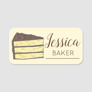 Gult Lagrar Cake Segce Bakery-bakgårdskorf Dessert Namnbricka