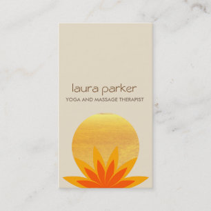 Gult läka för Yoga för lotusblommablommalogotyp Visitkort