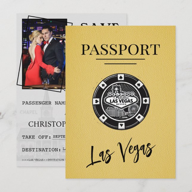 Gult Las Vegas-pass Spara datum Datumet (Fram/baksida)