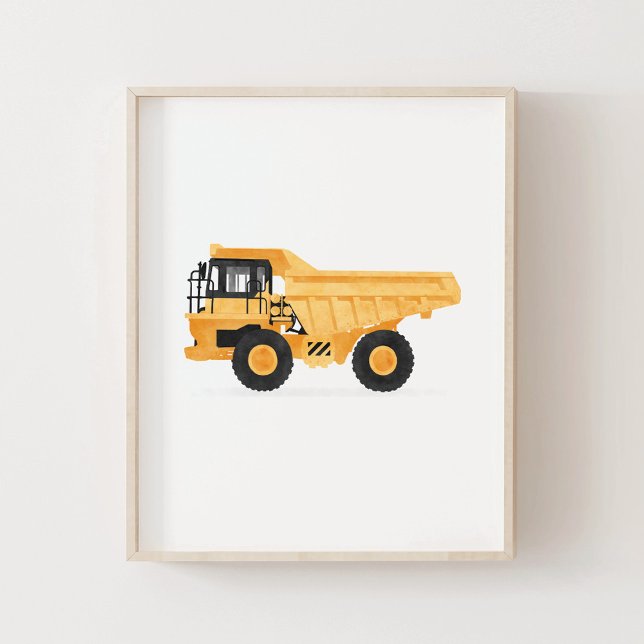 Gult Lastbil Kids Construction Fordon Decor Poster (Skapare uppladdad)