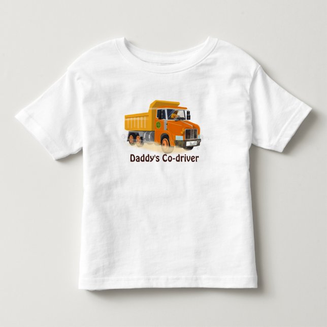 Gult Lastbil Tecknad för barn T-shirt (Framsida)