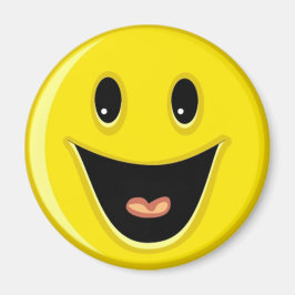 Gult Laughing Smile Ansikte Magnet