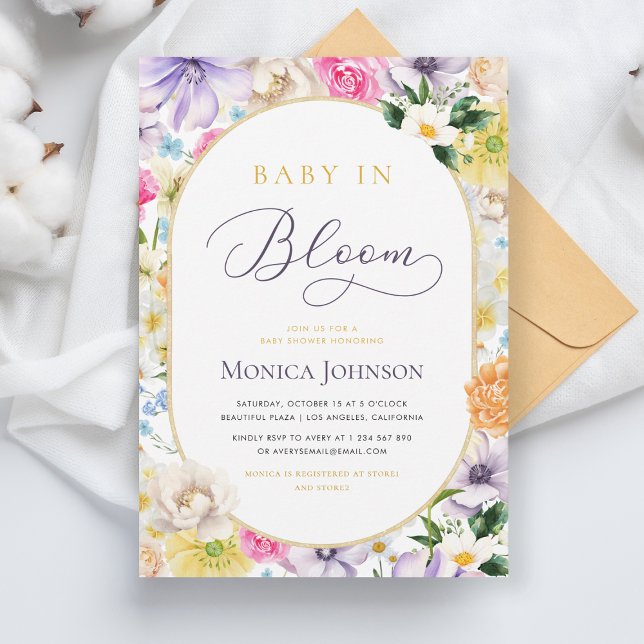 Gult Lavender Summer Baby i Bloom Baby Shower Inbjudningar (Skapare uppladdad)
