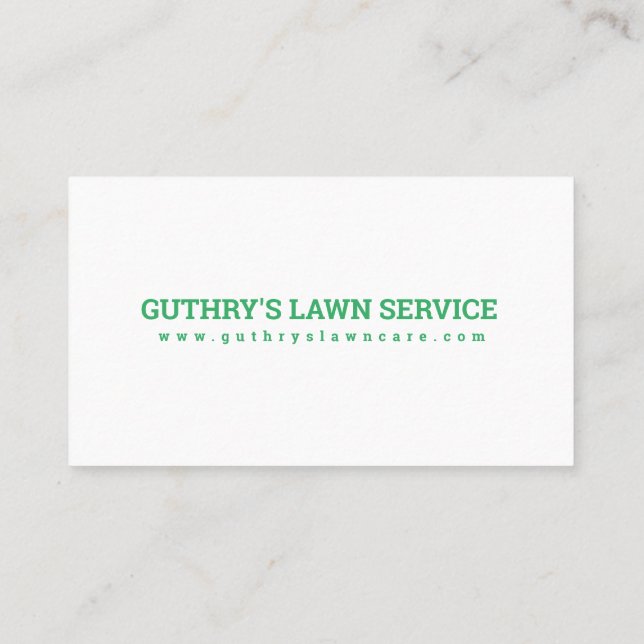 Gult Lawncare Zero Turn mower Affärskort Visitkort (Baksida)
