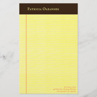 Gult Legal Pad Mörk Brown Binding Brevpapper