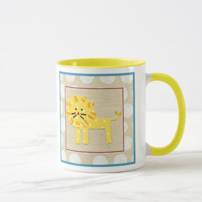 Gult Lejon med Vita Polka dots Mugg (Höger)