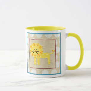 Gult Lejonare med vit Polka dots Mugg