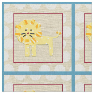 Gult Lejonare med vit Polka dots Tyg