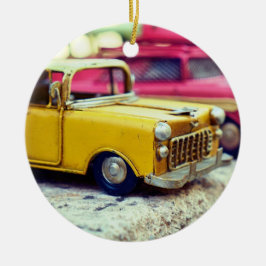 Gult Leksak bil Julgransprydnad Keramik