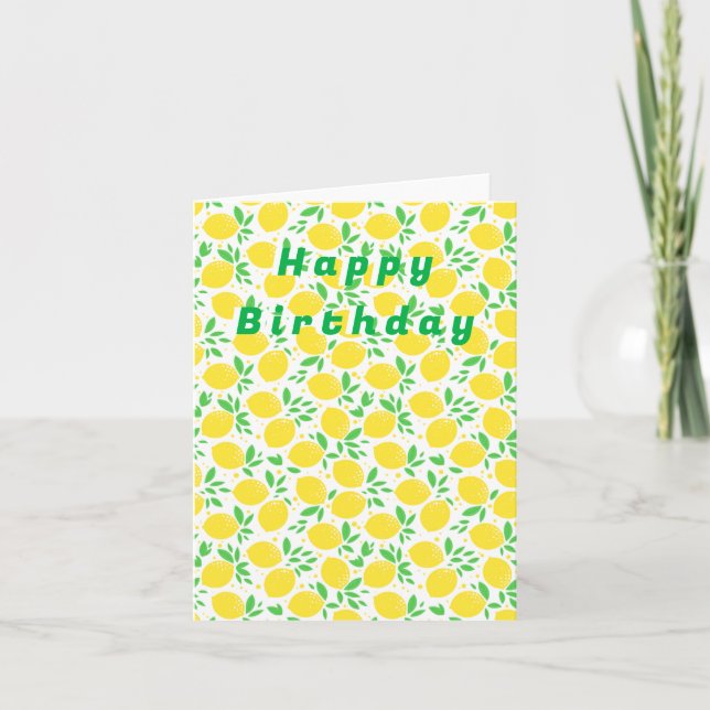 Gult Lemon Birthday Card Kort (Framsida)