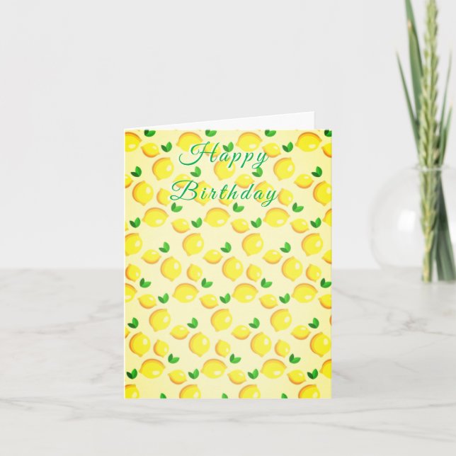 Gult Lemon Birthday Card Kort (Framsida)
