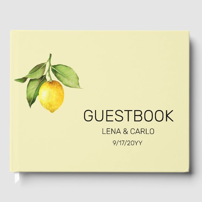 Gult Lemon Bröllop Guest Bok (Framsida)