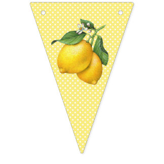 Gult Lemon Bunting Flaggor