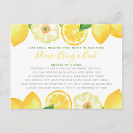 Gult Lemon Citrus Hämta Bok Card-babyskor Inbjudan Vykort