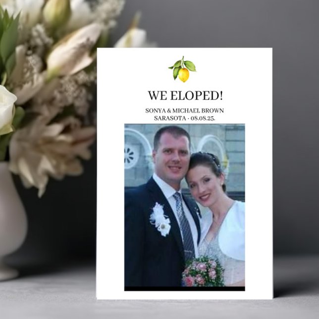 Gult Lemon Elopement Notice Inbjudningar (Skapare uppladdad)