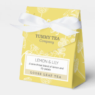 Gult Lemon - Förpackning med Löv-tea, liten ruta Presentaskar