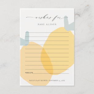 Gult Lemon Fruktig Citrus Önskemål for Baby Shower Tilläggskort