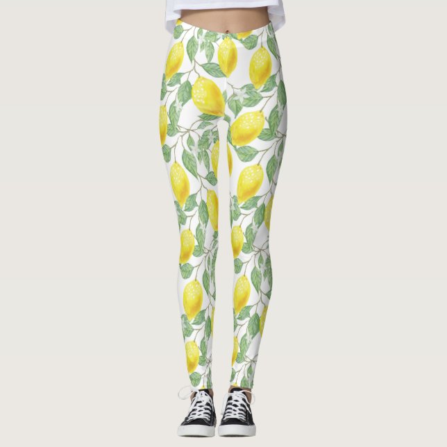 Gult Lemon Leggings (Framsida)