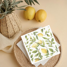 Gult Lemon Mediterranean Amalfi Bröllop Pappersservett