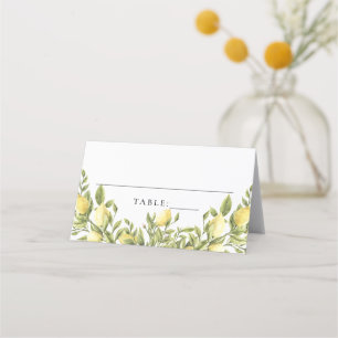 Gult Lemon Mediterranean Bröllop Place Cards Placeringskort