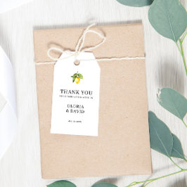 Gult Lemon Modern Bröllop Presentetikett